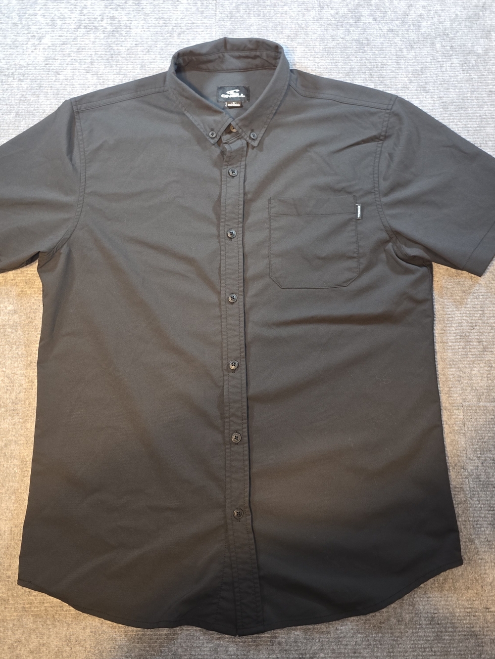 O’Neill Men’s Small Black Performance Stretch Short Sleeve Button Up Shirt